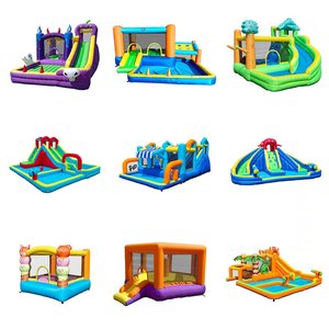 Famiglia cortile <span class=keywords><strong>divertente</strong></span> con scivolo gonfiabile ad acqua casa di rimbalzo lungo scivolo e parete di arrampicata per il cortile di gioco - Product Image 3