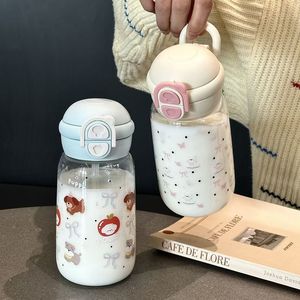 Bouteille d'eau portable double grande capacité pour enfants, motif dessin animé mignon, style frais, écologique, en plastique, thème High Beauty Planet - Product Image 5