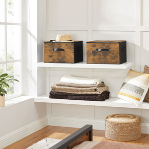 Boîtes de <span class=keywords><strong>rangement</strong></span> pliables rectangulaires pour un design moderne, 3 pièces, écologiques, pour vêtements, jouets, avec couvercle zippé, paniers avec poignées - Product Image 3