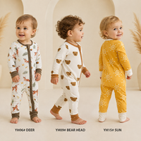 Grosir Romper Bayi Bambu Bersertifikat CPC, Lengan Panjang, Baju Tidur Bayi Viscose untuk Bayi Baru Lahir