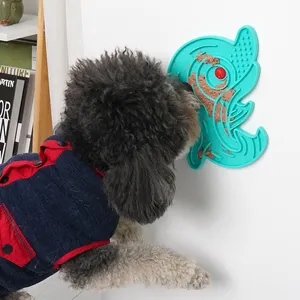 Alfombrilla alimentadora lenta de silicona para perros, alfombrilla para lamer, diseño de delfín de pez, fabricante al por mayor