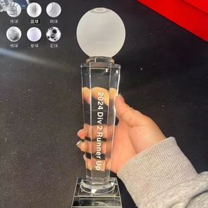 Trophée de haute qualité en verre en forme de boule de cristal pour le tennis de table, le golf, le basketball, le football, le billard - Product Image 3