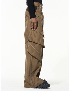 Erkek Bol Paça Kargo Pantolon Logolu Geniş Yüksek Bel Rahat Şık Vintage Ağır Polyester/Pamuk OEM Hizmeti Kışlık - Product Image 6