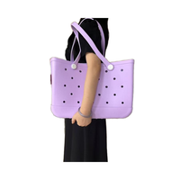 Sac fourre-tout OEM personnalisé pour femme, grande taille, en EVA, imperméable, avec chaîne, design ajouré, écologique, pour la plage et le shopping