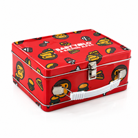 Boîte à lunch en métal personnalisée pour enfants avec poignée |   Boîte à lunch en étain personnalisée pour l'école et boîte en étain réutilisable pour cadeau