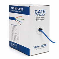 Kabel LAN UTP CAT 6 23AWG 4 Pasang Tembaga Murni dengan Jaket PVC LSZH Sesuai RoHS