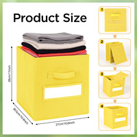Paniers de rangement pliables en tissu, paniers de rangement cubiques avec poignées pour l'organisation domestique, support OEM/ODM, vente en gros