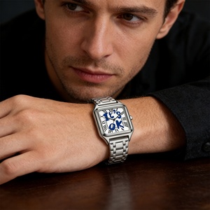 Reloj de Cuarzo para Hombre, de Acero Inoxidable, con Esfera Cuadrada, Resistente al Agua, de Alta Gama, con Números Romanos - Product Image 2