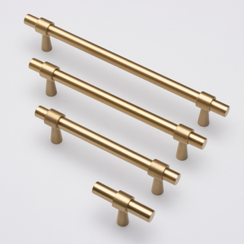 Qiansi HK0070 Modern Solid Brass Furniture Pull Black Gold Cabinet Kitchen Cupboard Drawer Door Wardrobe for Bedroom Dresser Use