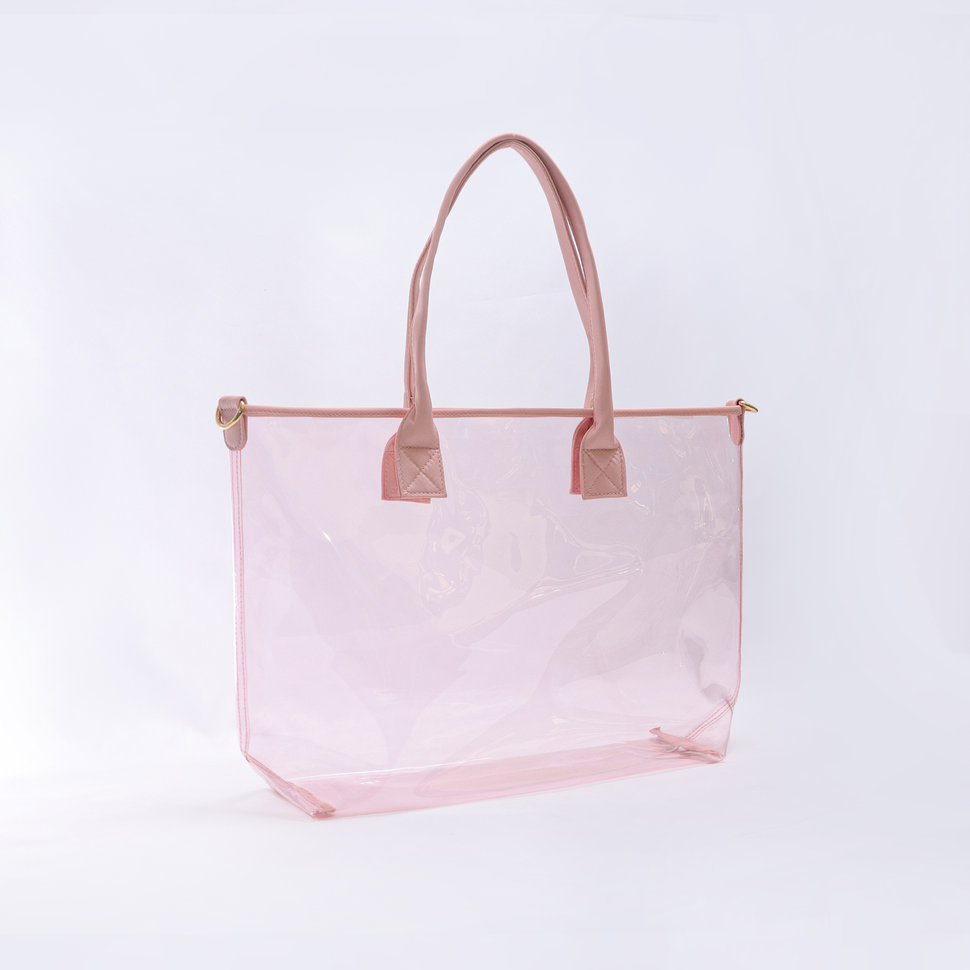 Borsa Tote trasparente rosa scuro