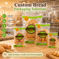 Sac d'emballage pour pain en LDPE de qualité alimentaire, transparent, refermable, résistant, étanche, pour la conservation des produits frais, sac à fermeture éclair pour boulangerie