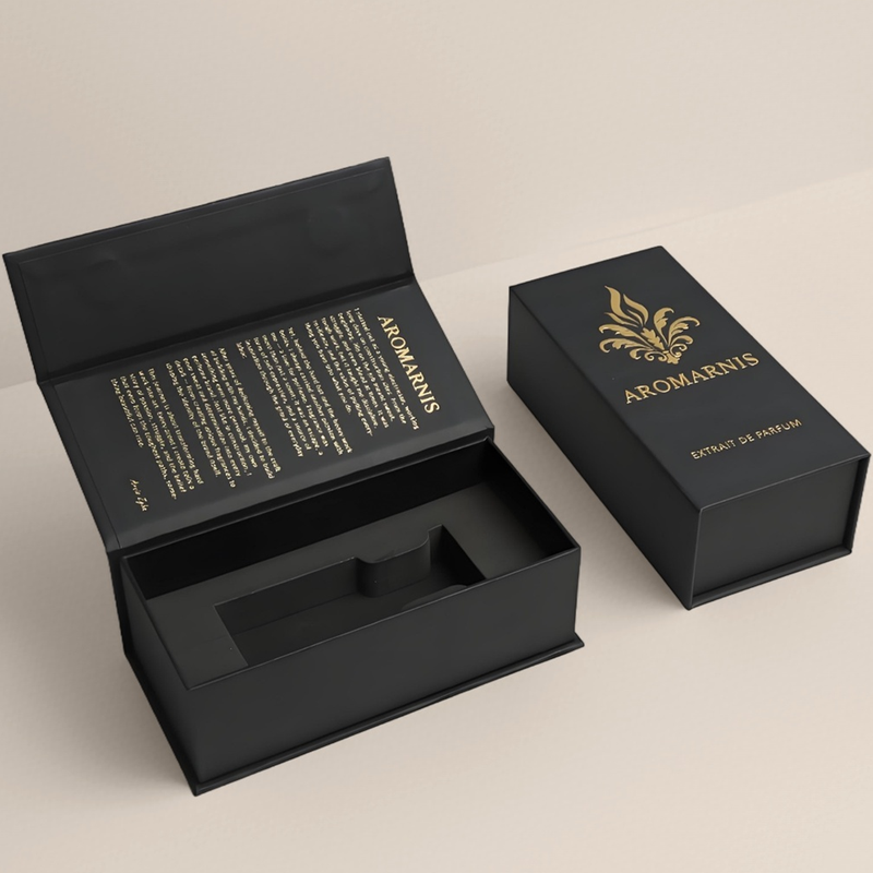 Custom Black Magnetic Perfume Packing Box