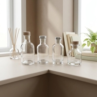 Bouteille diffuseur à roseaux en verre transparent épais de 80 ml, 120 ml, 150 ml, vide, pour parfum de luxe, idéale pour la maison - Nouveauté très prisée