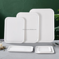 Plateau roulant en mélamine personnalisé OEM/ODM Plateau roulant rectangulaire en plastique pour hôtel restaurant Plateau pour fumer Accessoires pour fumeurs