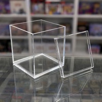Boîte de protection personnalisée en acrylique ETB, boîte de présentation transparente, anti-poussière, en acrylique poli, avec couvercle, pour cartes à collectionner
