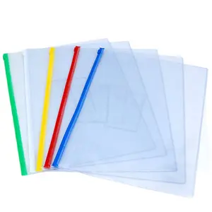 Schlussverkauf A5 Poly-Reissverschläge Plastiktüten durchsichtiger Reißverschlussbeutel mit Etikettenfach für Schule Büro Reiseaufbewahrung Dokument