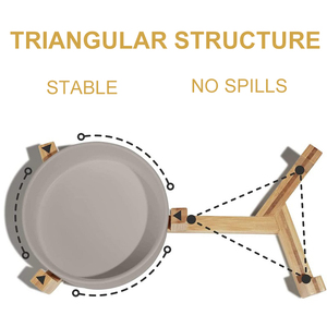 Potes de bicho de estimação portáteis de luxo, eco friendly, elevado, comida, viagem, cerâmica, <span class=keywords><strong>pet</strong></span> com suporte de madeira - Product Image 4