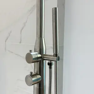 Edelstahl Sprinkler freistehende Außen dusche Strand Wasserhahn Mixer Tap Dusche