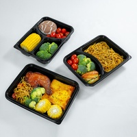 Boîte à lunch bento en plastique de qualité alimentaire, sans BPA, réutilisable, avec 1, 2, 3 ou 4 compartiments, étanche, pour la préparation des repas, prix d'usine