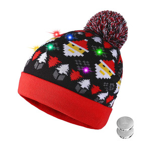 Vente en gros de l'usine <span class=keywords><strong>Bonnet</strong></span> lumineux à LED <span class=keywords><strong>Bonnet</strong></span> en tricot LED coloré Echarpe <span class=keywords><strong>bonnet</strong></span> de Noël Noël - Product Image 2