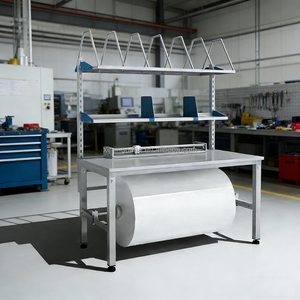 Station de travail multifonctionnelle avec cadre en <span class=keywords><strong>bois</strong></span> durable, distributeur de film à bulles et étagère de rangement - Product Image 6