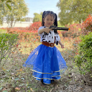 Disfraces de Halloween para Fiesta, Disfraces de Vaquera del Oeste para <span class=keywords><strong>Niñas</strong></span>, Vestido de Tul Azul, Disfraces de Pirata Vaquero - Product Image 2