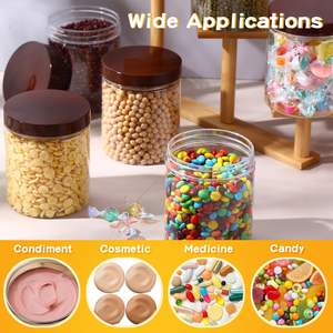 Food Grade 80ml 100ml 120ml 150ml 250ml clear PET Plastic <b>Jar</b> with Black Lid - Product Image 4