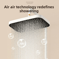 Ensemble de douche numérique multifonctionnel moderne en cuivre, finition brossée, avec cartouche céramique, jets doux/pluie/massage, pour hôtels et villas