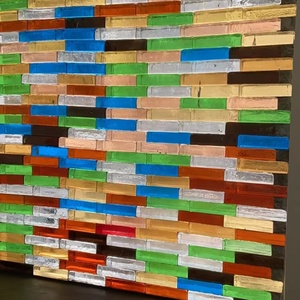 Gạch kính trong suốt hình chữ nhật, họa tiết pha lê nhiều màu, kiểu dáng bong bóng đặc, giảm giá lớn, dùng trang trí - Product Image 3