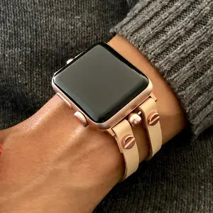 Oem Custom Lederen Smart Watch Band Vrouwen Polsband Bandjes Gesp Polsbandje