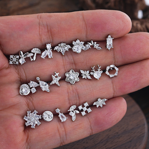 10 pièces/ensemble 20G acier inoxydable dames mode Zircon pierre CZ Cartilage boucle d'oreille hélice conque Lobe Tragus goujon oreille Piercing bijoux - Product Image 1