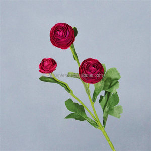 ดอกไม้ประดิษฐ์ E-1100 ขายส่ง แบบ 3 หัว ดอกบัวและดอกกุหลาบผ้าไหมประดิษฐ์ สำหรับตกแต่ง - Product Image 4