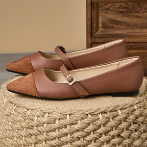 Chaussures plates à bout pointu en patchwork de 35 à 45 couleurs pour femmes, ballerines, nouveau style, chaussures décontractées assorties en <span class=keywords><strong>marron</strong></span> - Product Image 5