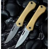 Manche en bois couteau en acier damas petite poche de camping mini couteau pliant