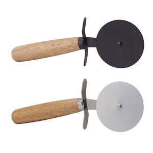 Stainless Steel Single Herb <b>Wheel</b> Pie Roller Divider Acacia Wood Handle Pizza Cutter - Product Image 1