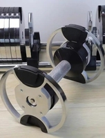 Kit d'Haltères à Poids Réglables Nouveau Design pour Fitness Musculation Poids Libres par Incréments de 4 kg