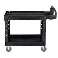 Chariot multifonctionnel robuste à trois niveaux en plastique silencieux pour atelier, entrepôt, transport et stockage de marchandises