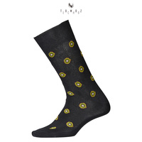 Chaussettes habillées mi-mollet en coton respirant 240N pour hommes, avec logo personnalisé, motif kiwi, accessoires de costume fantaisie OEM, vente en gros