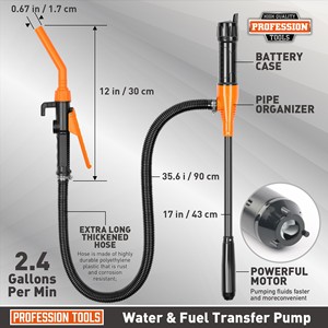 Bomba Eléctrica Multifuncional Portátil y Desmontable para Transferencia de Aceite y Agua, Extractor de Combustible con Manguera para Uso en Exteriores y Automóviles - Product Image 3