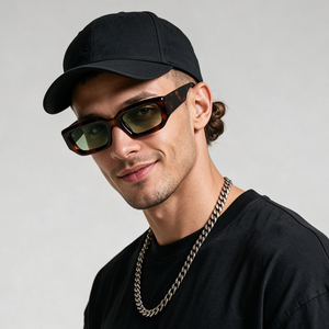 Personalized Latest for Women Polarized Luxury Ce Certified Logo Custom Frame Vintage Men's Rectangle Thick Acetate <strong>Sunglasses</strong> - Product Image 2