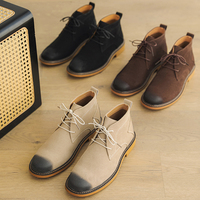 Bottes basses pour hommes Bottes de moto à la mode Bottes de cheville pour hommes Bottes Martin d'hiver à lacets