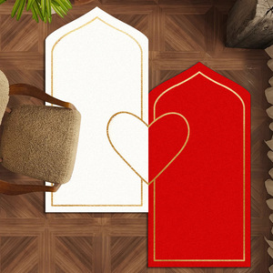 Tapis de prière moderne en polyester à motif floral pour <span class=keywords><strong>couple</strong></span>, confortable, en mousse douce, velours kilim épais, imprimé, nouveauté, pour la maison, prière musulmane - Product Image 5