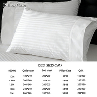 Ensemble de literie d'hôtel en satin rayé 100% coton 200TC de haute qualité, tailles King/Queen/Twin, housses de 3 cm, draps de lit d'hôtel, ensemble de linge