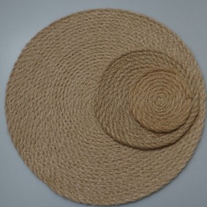 Ensemble de napperon rond avec des franges extra larges, tissu épais, imperméable, en <span class=keywords><strong>lin</strong></span> écologique naturel, <span class=keywords><strong>set</strong></span> de <span class=keywords><strong>table</strong></span> en poly - Product Image 5