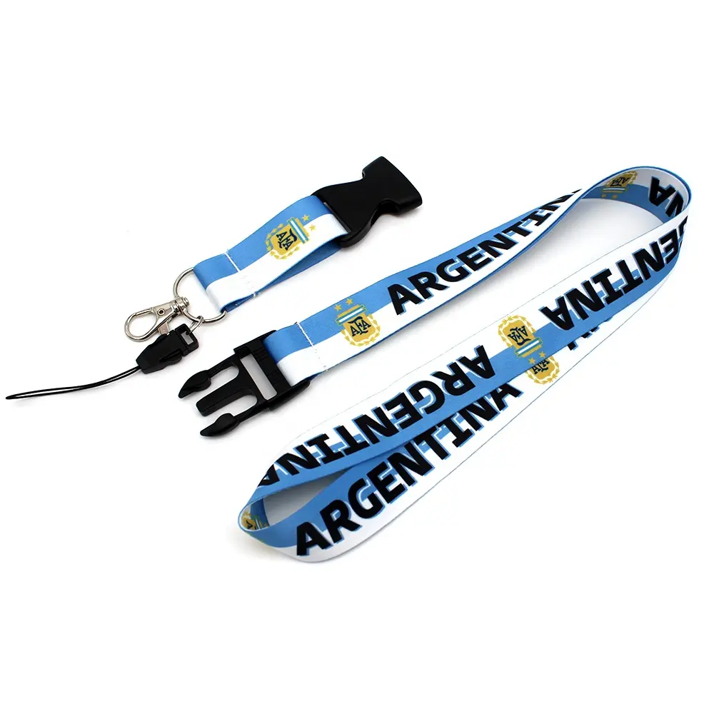 Custom neck lanyards with personalized logo in heat transfer printing sublimation print lanyard strap for sports meeting lanyard