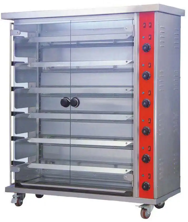 Ticari gaz elektrikli tavuk kızartma kavurma et lokantası fırını ızgara ızgara makinesi