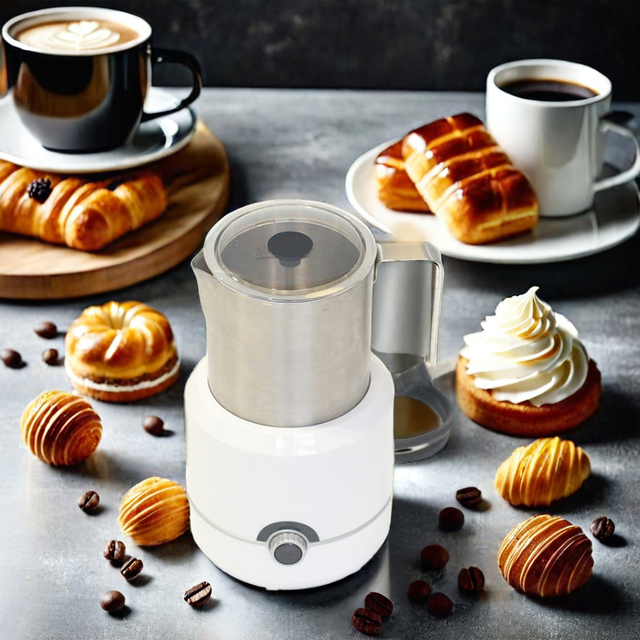 4-in-1 Automatic Milk Frother and Steamer Visualized Glass Design Household Electric Plastic Housing Milk Frother