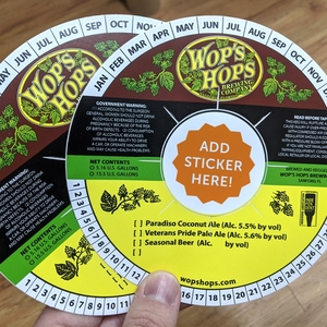 أطواق براميل مخصصة بالجملة بقطر 6.5 و7 بوصة، مصنوعة من الورق المقوى الأبيض C1S بـ12 نقطة، بدون لاصق، مطبوعة كملصقات للبراميل - Product Image 5