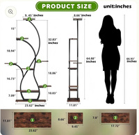 Support à plantes en métal nordique moderne de luxe, grand support à fleurs incurvé à 5 niveaux avec base en ardoise, étagère d'angle pour la décoration de la maison