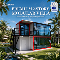 Maison conteneur préfabriquée à 2 étages, moderne, modulaire, détachable, 2-3 chambres, 20-40 pieds, pour hôtel de luxe, villa, école, salle de bain